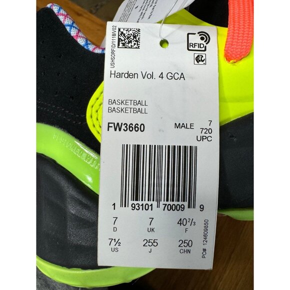 Mens 7.5 Adidas Harden Vol 4 GCA “Step Back” Athletic Basketball Shoes FW3660 - Picture 8 of 8